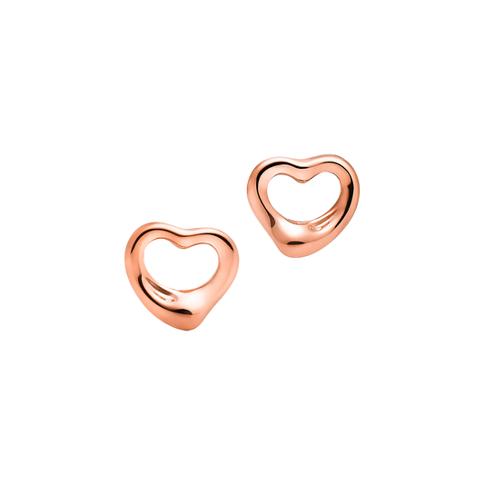 Elsa Peretti Pendientes Open Heart 11mm Rose Gold