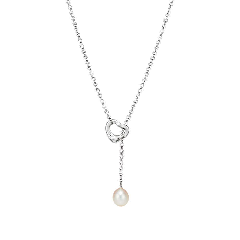 Elsa Peretti Colgante Open Heart Lariat Silver