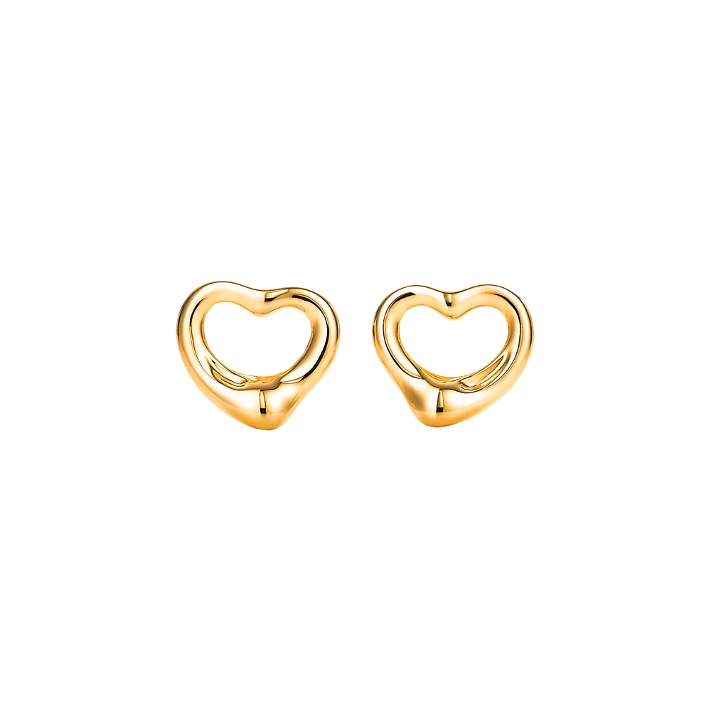 Elsa Peretti Pendientes Open Heart 11mm Yellow Gold