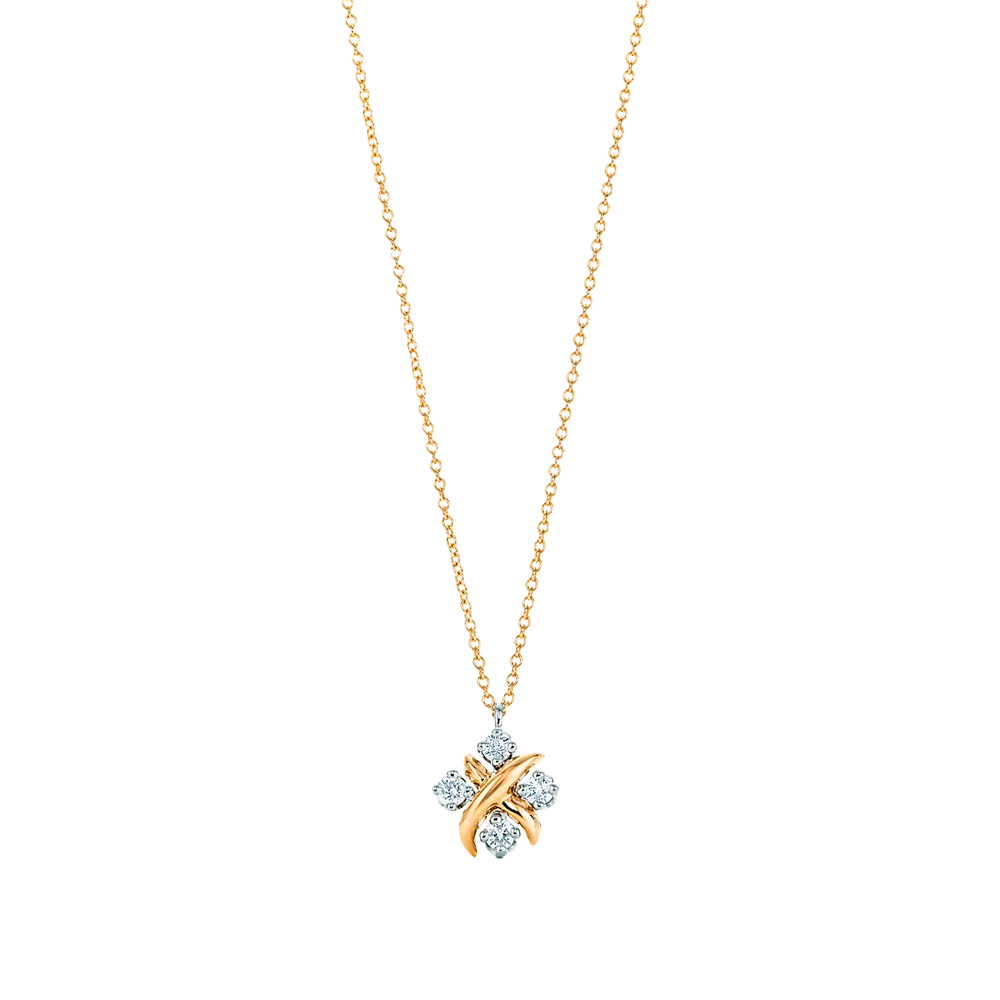 Tiffany by Jean Schlumberger Colgante Lynn Yellow Gold & Diamonds in Silver