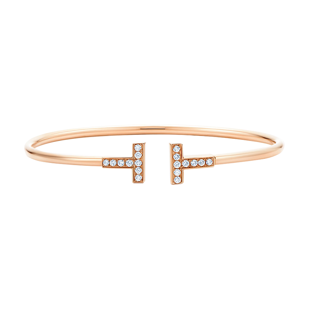 Tiffany T Brazalete Wire Rose Gold & Diamonds