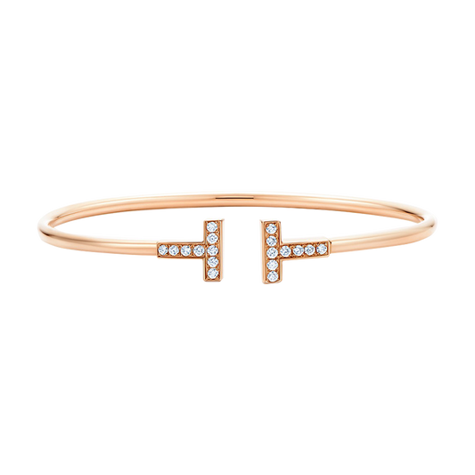 Tiffany T Brazalete Wire Rose Gold & Diamonds