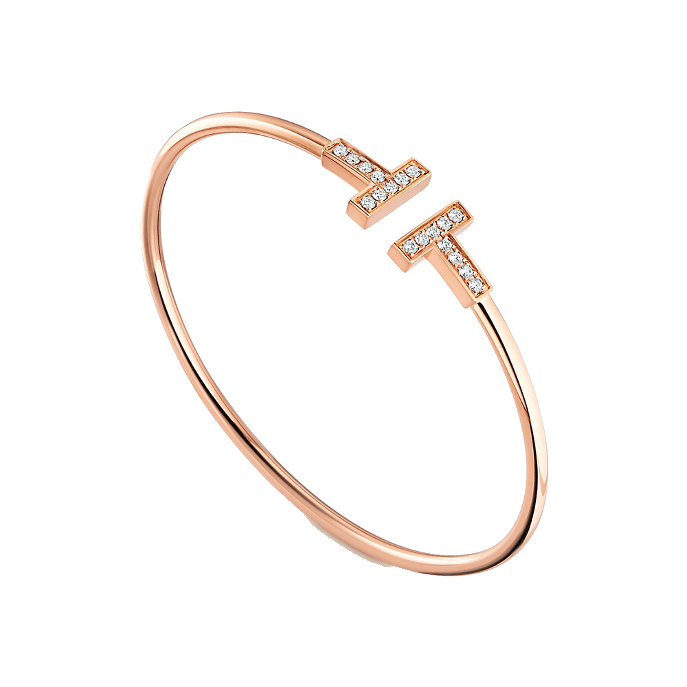 Tiffany T Brazalete Wire Rose Gold & Diamonds