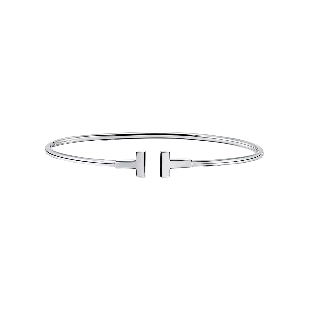 Tiffany T Brazalete Narrow Wire White Gold