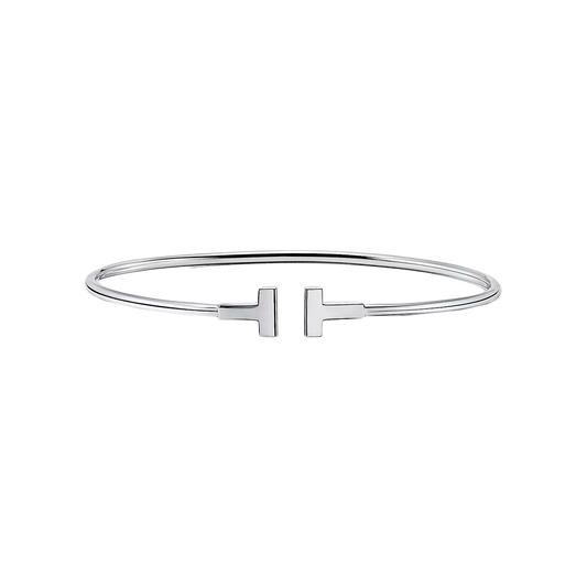 Tiffany T Brazalete Narrow Wire White Gold