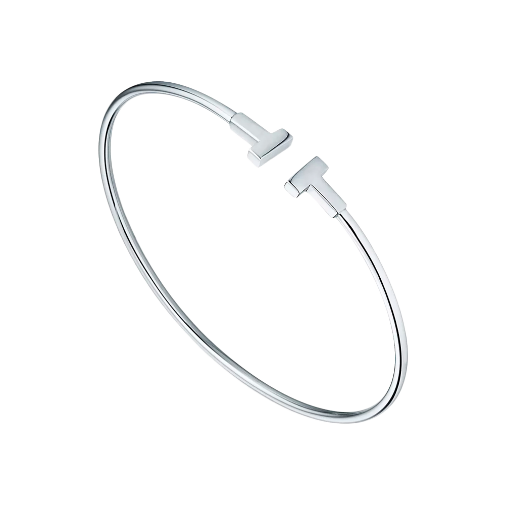 Tiffany T Brazalete Narrow Wire White Gold