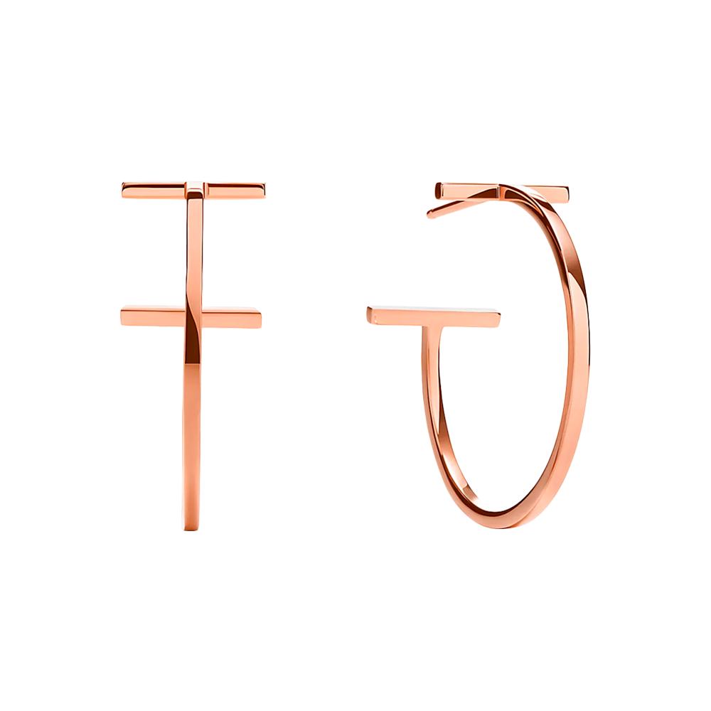 Tiffany T Pendientes Hoop Medium Rose Gold