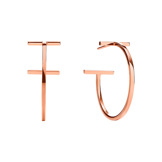 Tiffany T Pendientes Hoop Medium Rose Gold