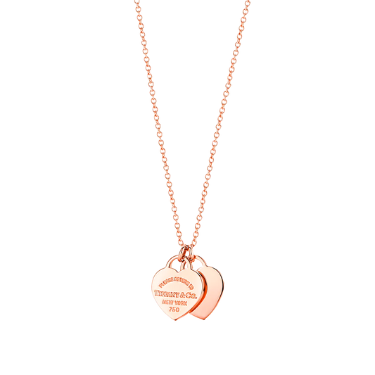 Return to Tiffany Colgante Double Heart Tag Small Rose Gold