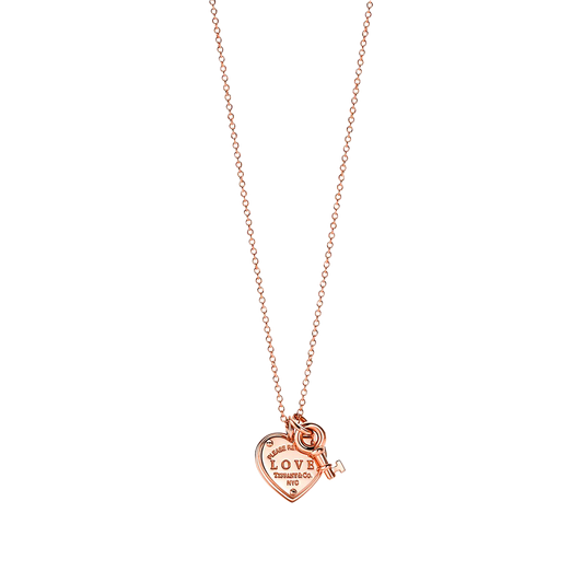 Return to Tiffany Colgante Heart Key & Tag Rose Gold