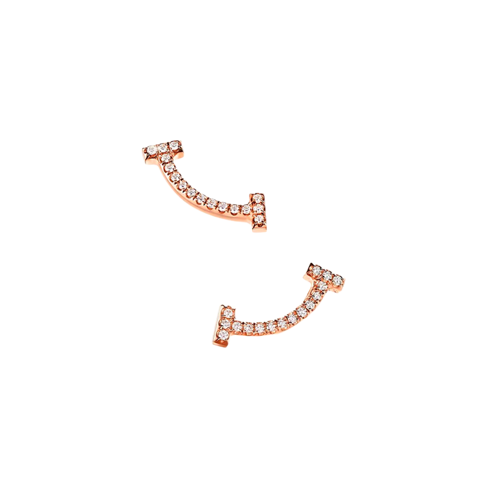 Tiffany T Pendientes Smile Rose Gold & Diamonds