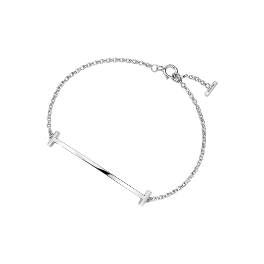 Tiffany T Brazalete Smile Medium White Gold