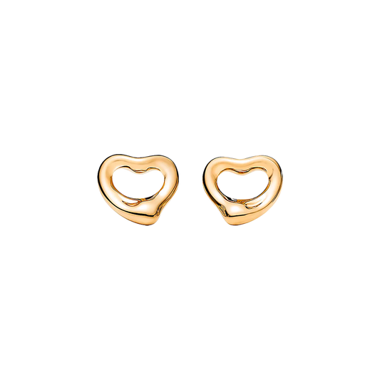 Elsa Peretti Pendientes Open Heart 07mm Yellow Gold