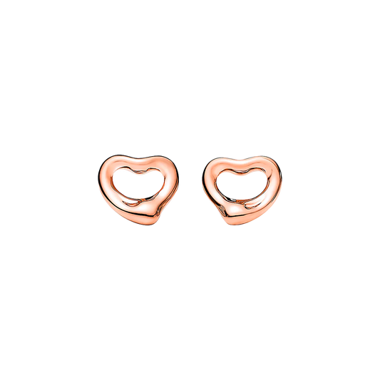 Elsa Peretti Pendientes Open Heart 07mm Rose Gold