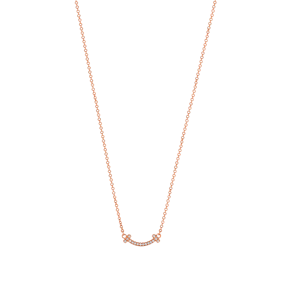 Tiffany T Colgante Smile Mini Rose Gold & Diamonds