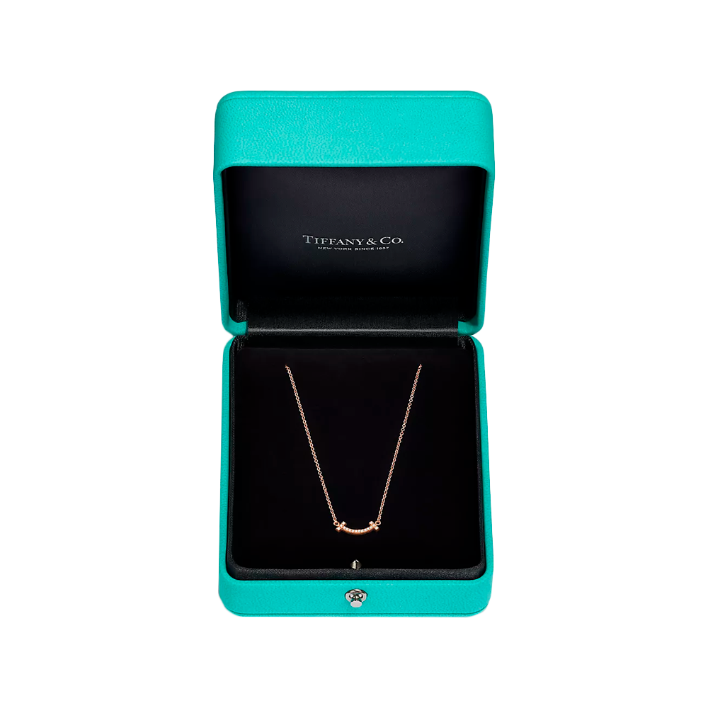 Tiffany T Colgante Smile Mini Rose Gold & Diamonds