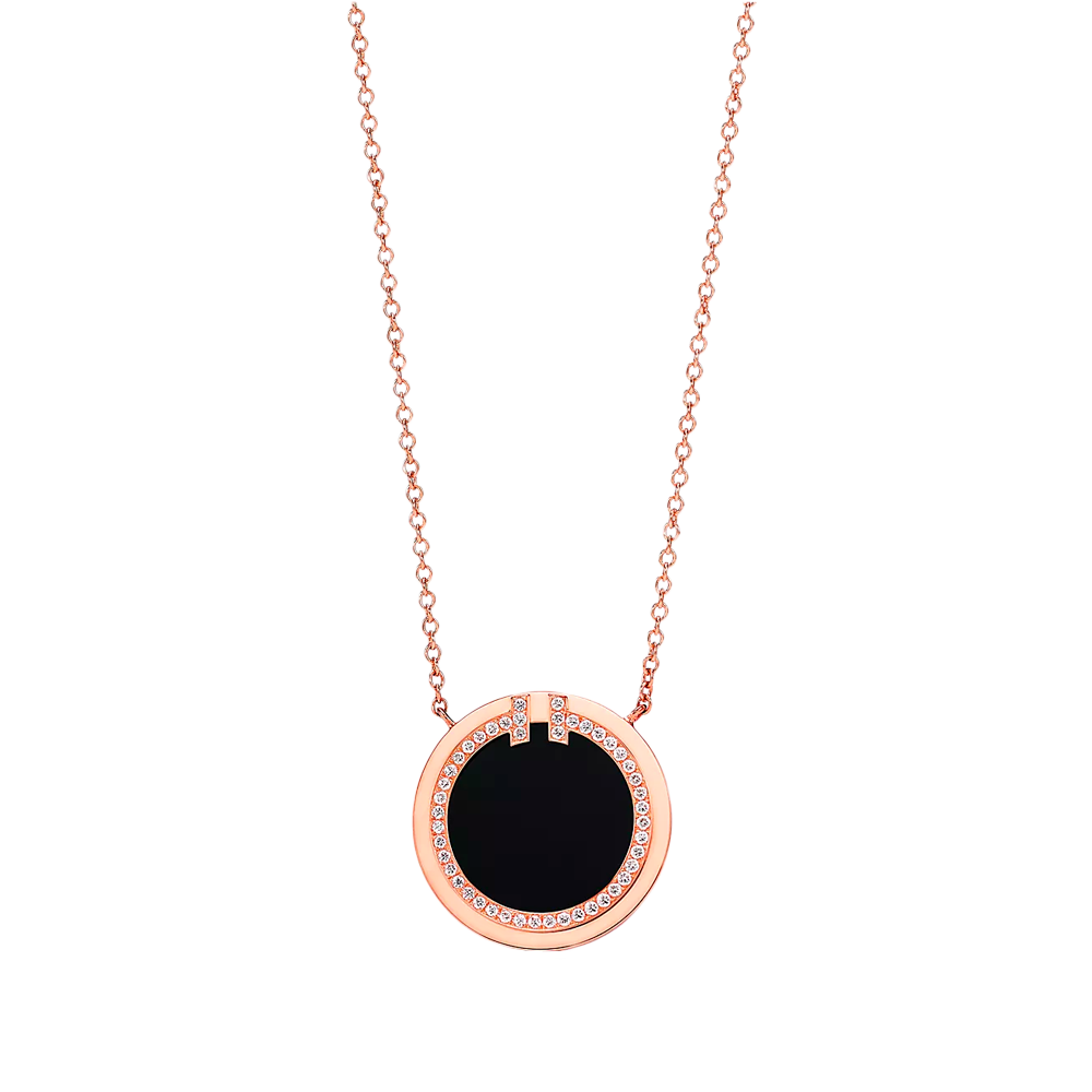 Tiffany T Colgante Circle Rose Gold & Diamonds