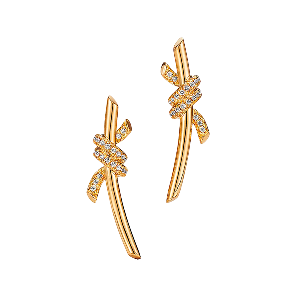 Tiffany Knot Pendientes Yellow Gold & Diamonds