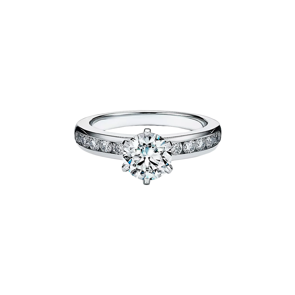 Tiffany Setting Anillo de Compromiso Platinum