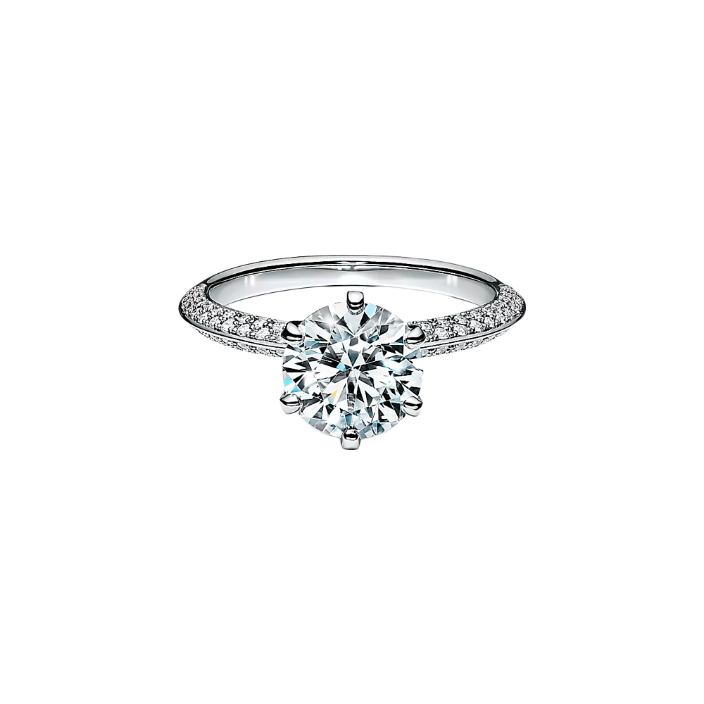 Tiffany Setting Anillo de Compromiso Platinum