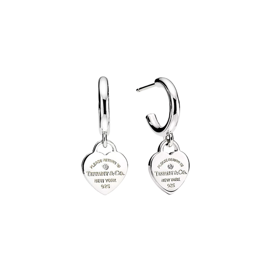 Return to Tiffany Pendientes Hoop Silver & Diamonds