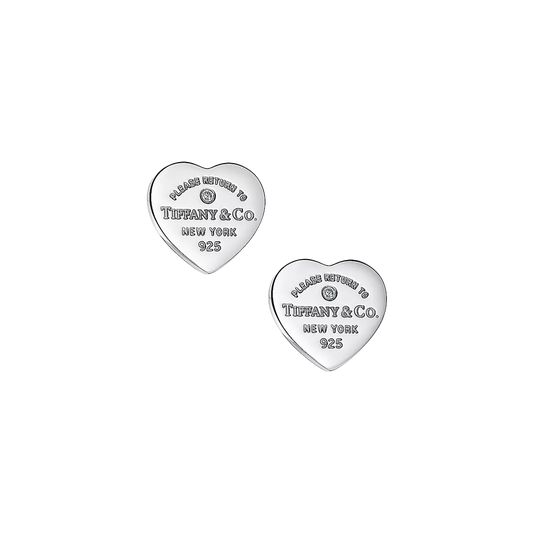 Return to Tiffany Pendientes Heart Tag Silver & Diamond