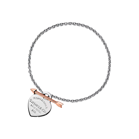 Return To Tiffany Brazalete Lovestruck Heart Tag Silver & Rose Gold