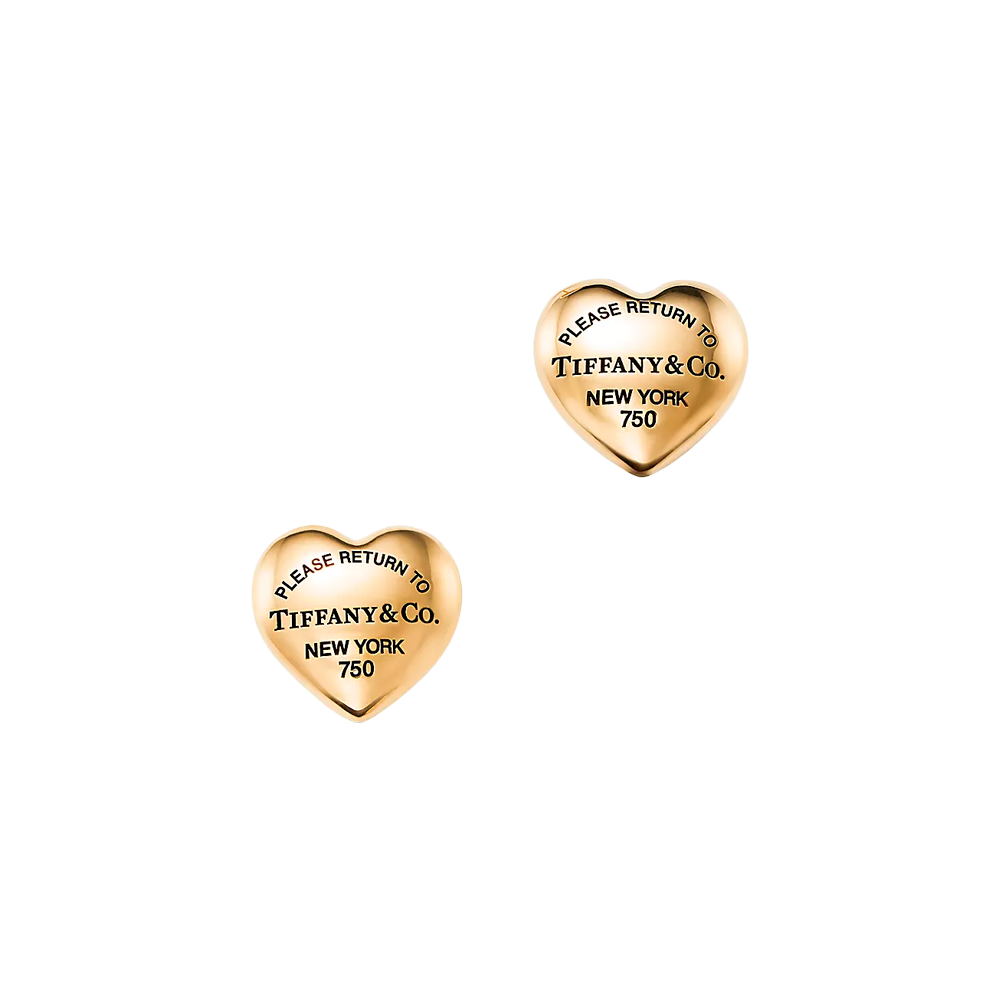 Return To Tiffany Pendientes Full Heart Yellow Gold