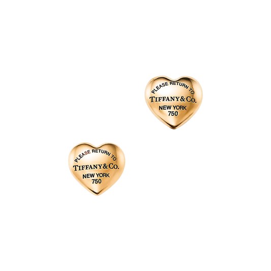 Return To Tiffany Pendientes Full Heart Yellow Gold